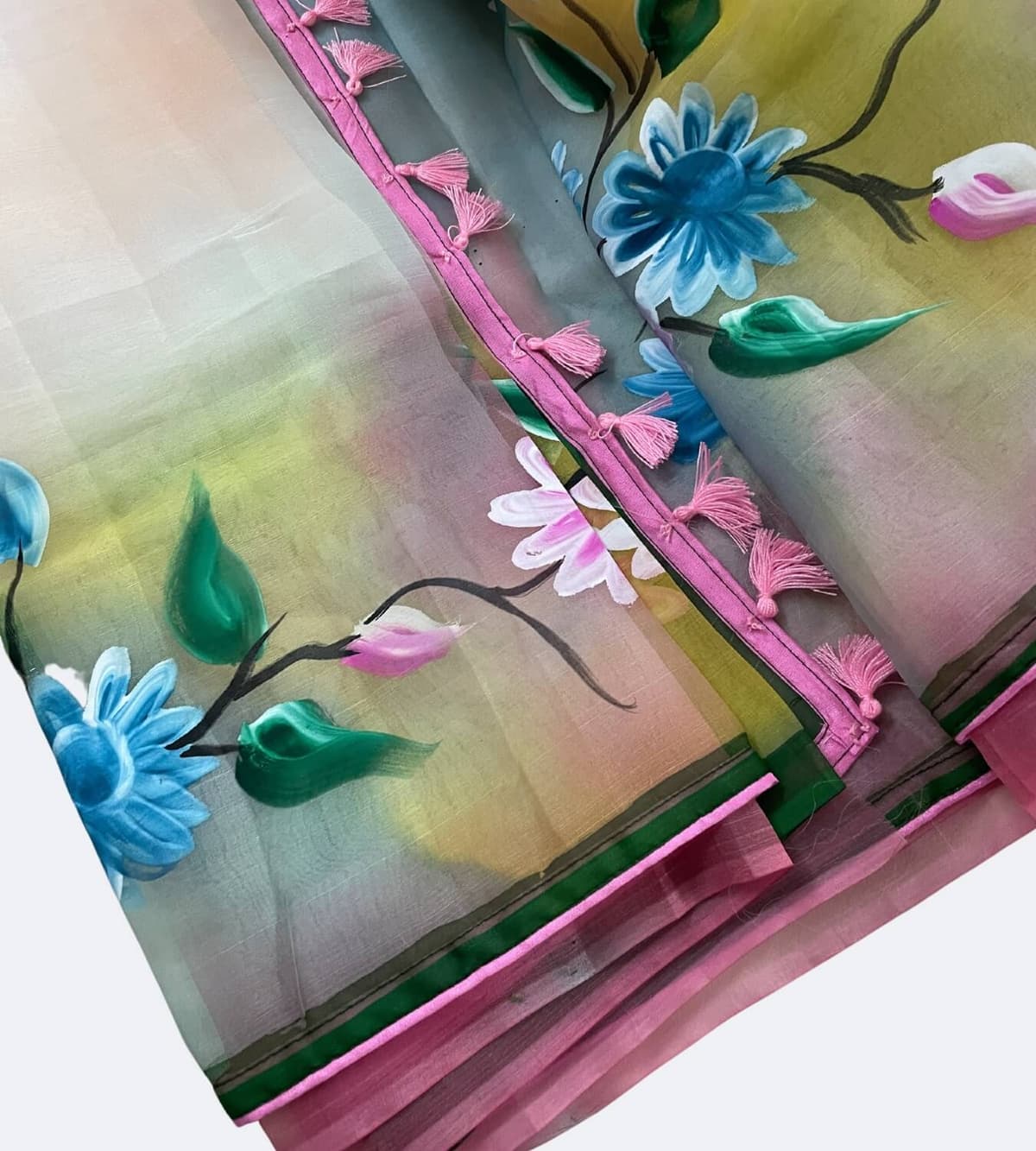 Maslin Hand Paint Saree
