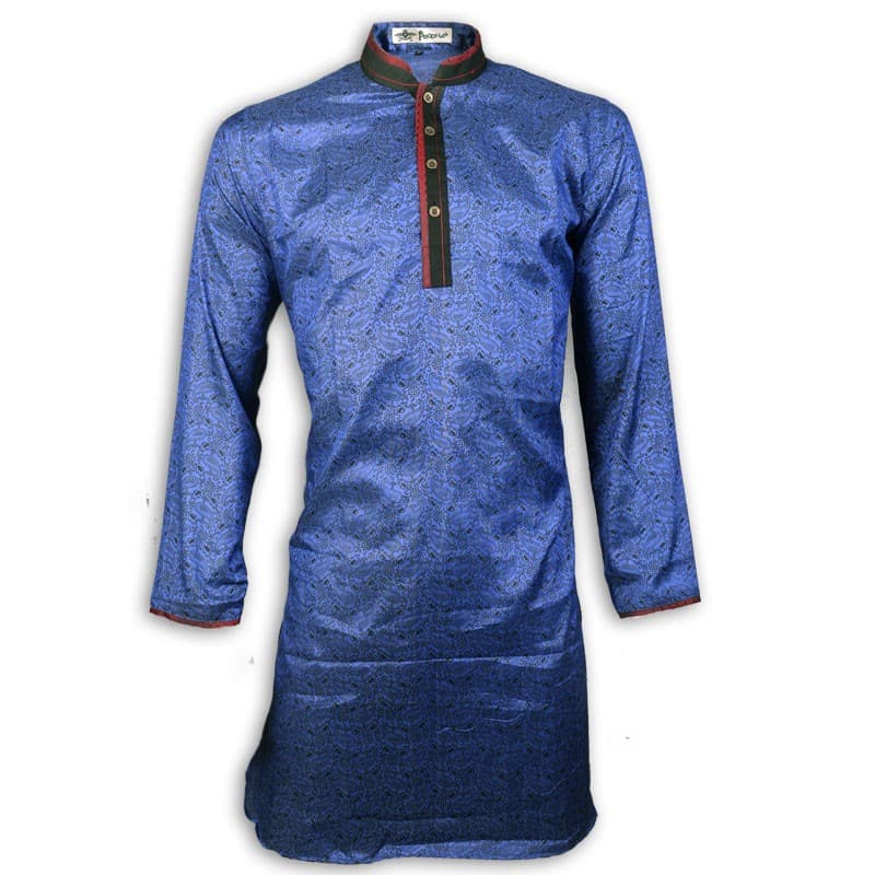 Blue Silk Panjabi